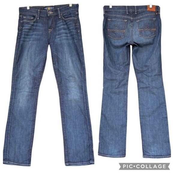 Lucky Brand Sofia Straight Blue Jeans Denim Dark Wash 5 Pocket Women’s Size 8/29 - Picture 1 of 9